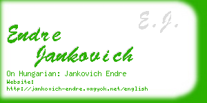 endre jankovich business card